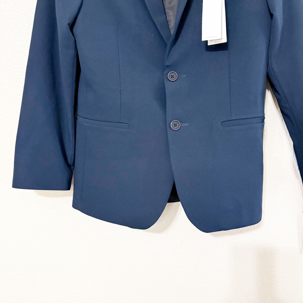 NWT Calvin Klein Boys Size 14 youth Navy Blue Blazer Suit Jacket - Picture 2 of 7